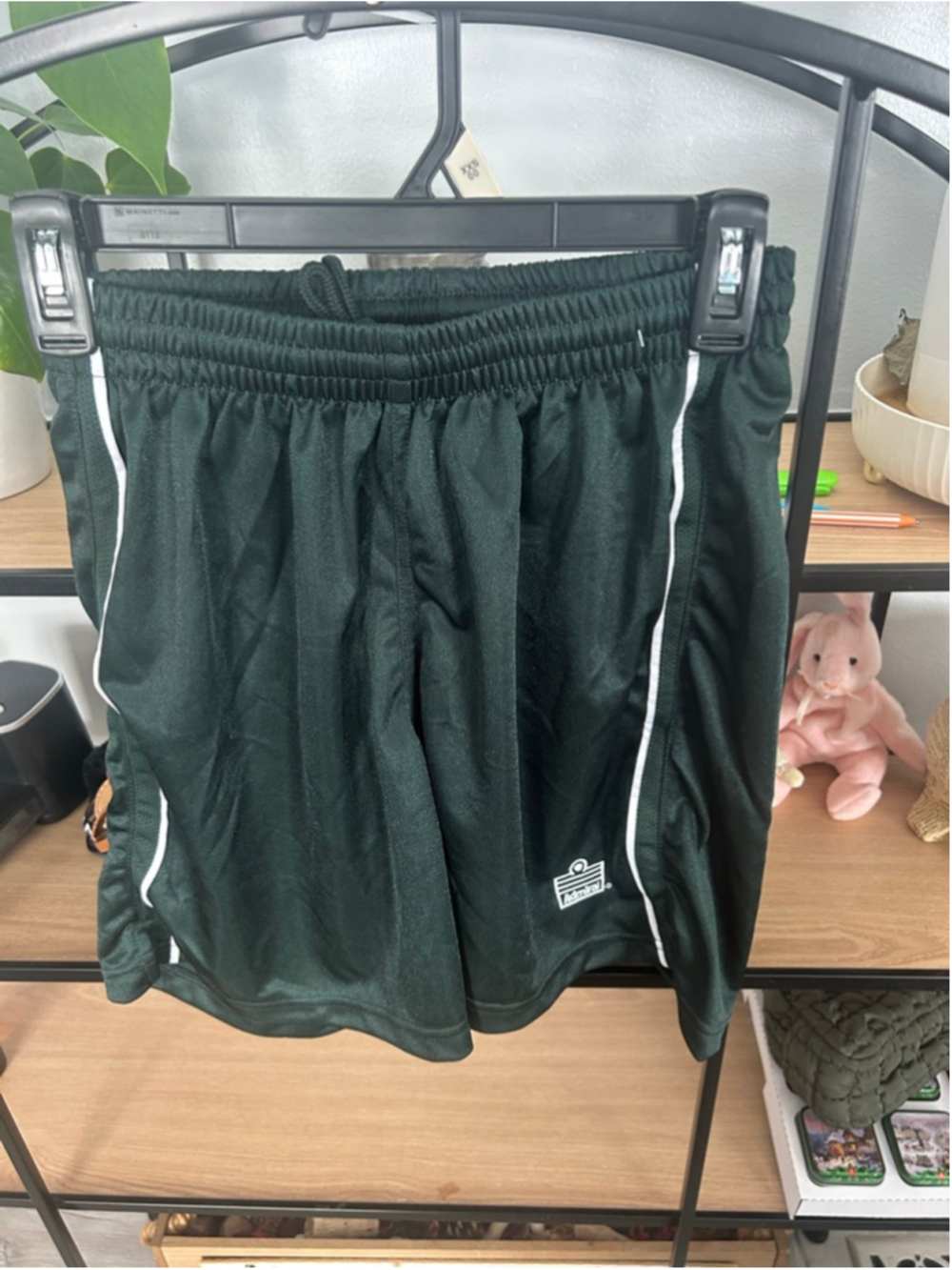 Women's Admiral Green & White Athletic Shorts S